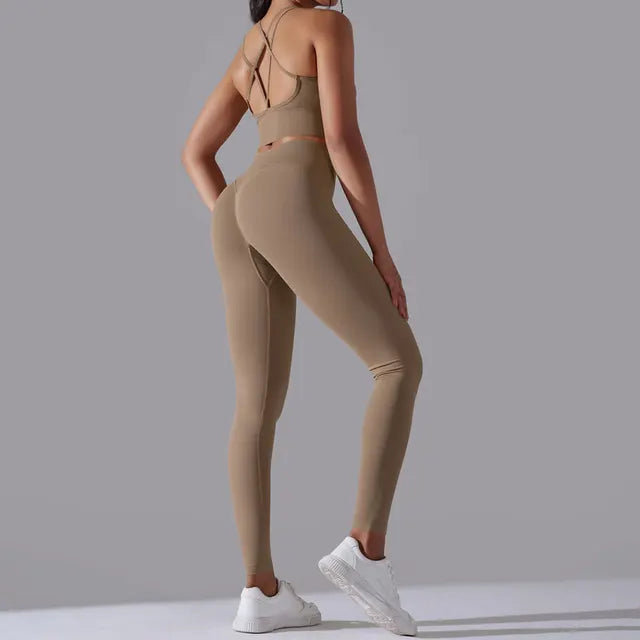 Sportswear High Waist Leggings Sports Bra Seamless Tracksuit Fitness Workout Outfits Gym Wear