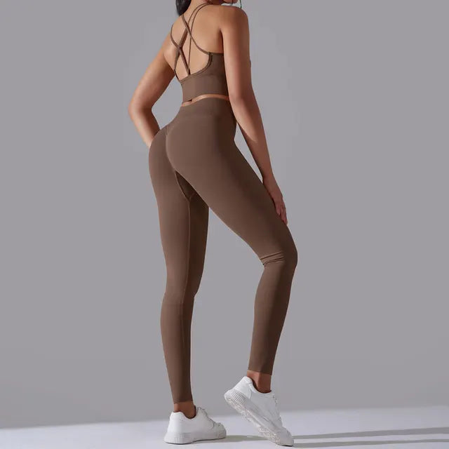 Sportswear High Waist Leggings Sports Bra Seamless Tracksuit Fitness Workout Outfits Gym Wear