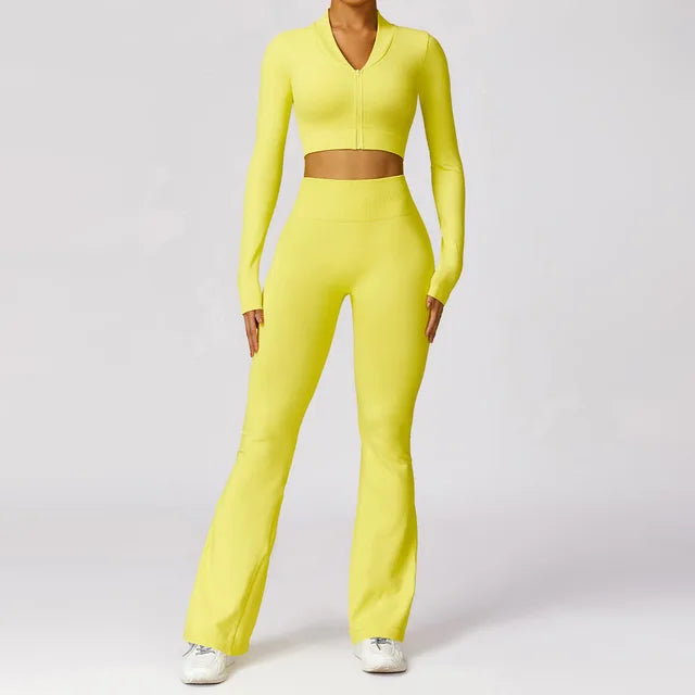 2PCS Seamless Women Yoga Set Sportswear Gym Push Up Workout