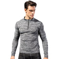 Lovmove Plus Velvet Zipper Base Long Sleeve Spandex Top for Men