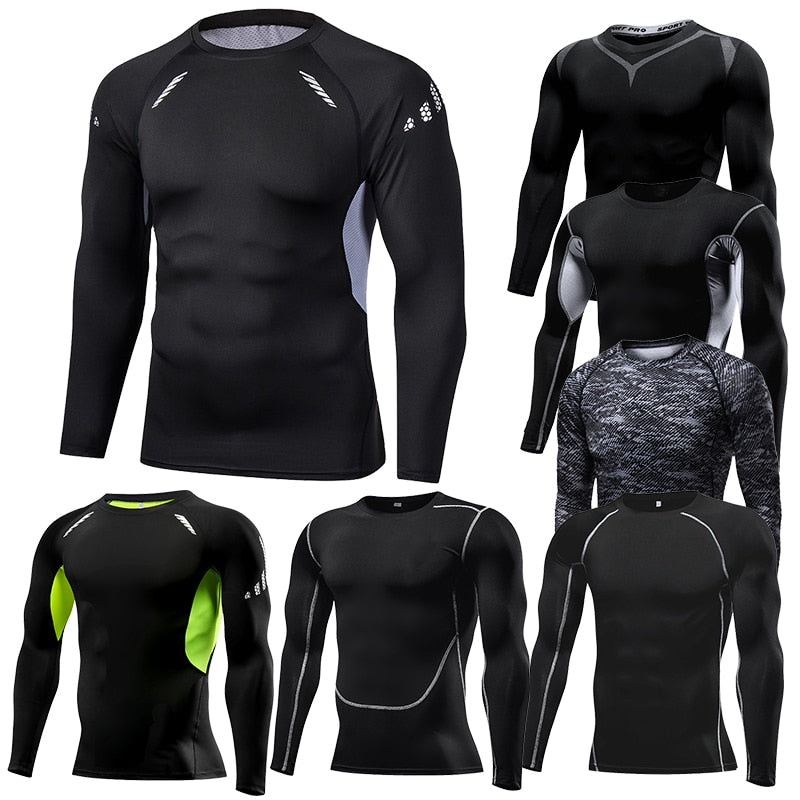 Compression Long sleeve T Shirt for Fitness and Running