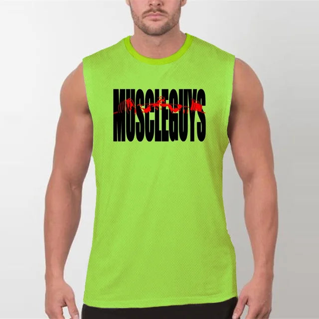 Comfortable Singlets Mesh Clothing Quick Dry Breathable Bodybuilding Vest
