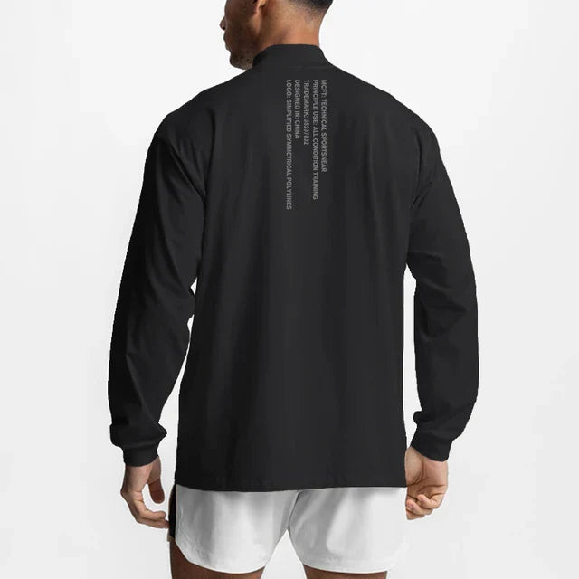 Oversized Breathable Fitness High-collar Long Sleeve Tshirt