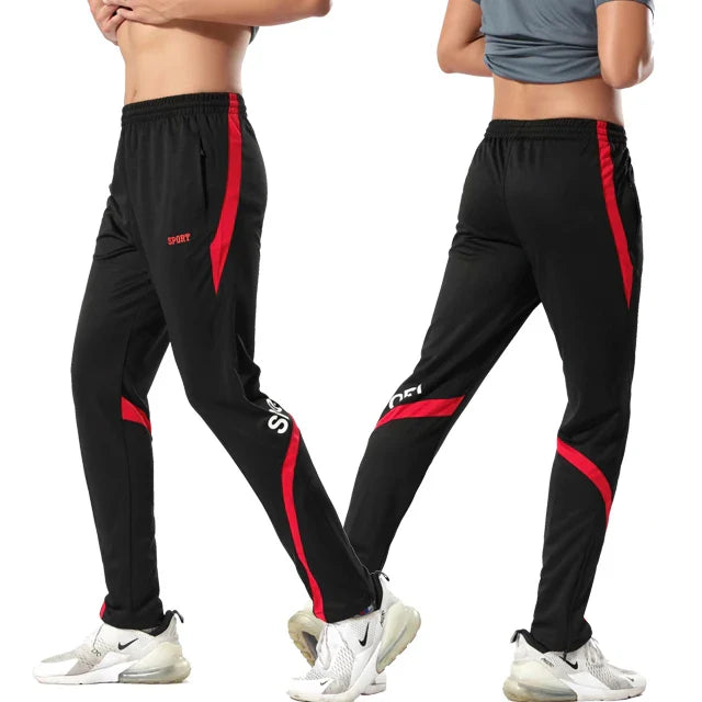Jogging Trousers Gym Fitness Soccer Pants Slim Zipper Football Sweatpants