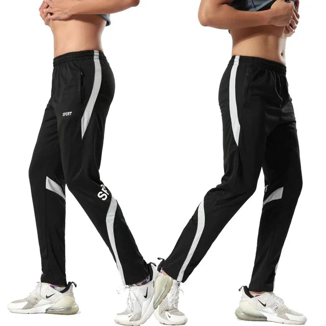 Jogging Trousers Gym Fitness Soccer Pants Slim Zipper Football Sweatpants