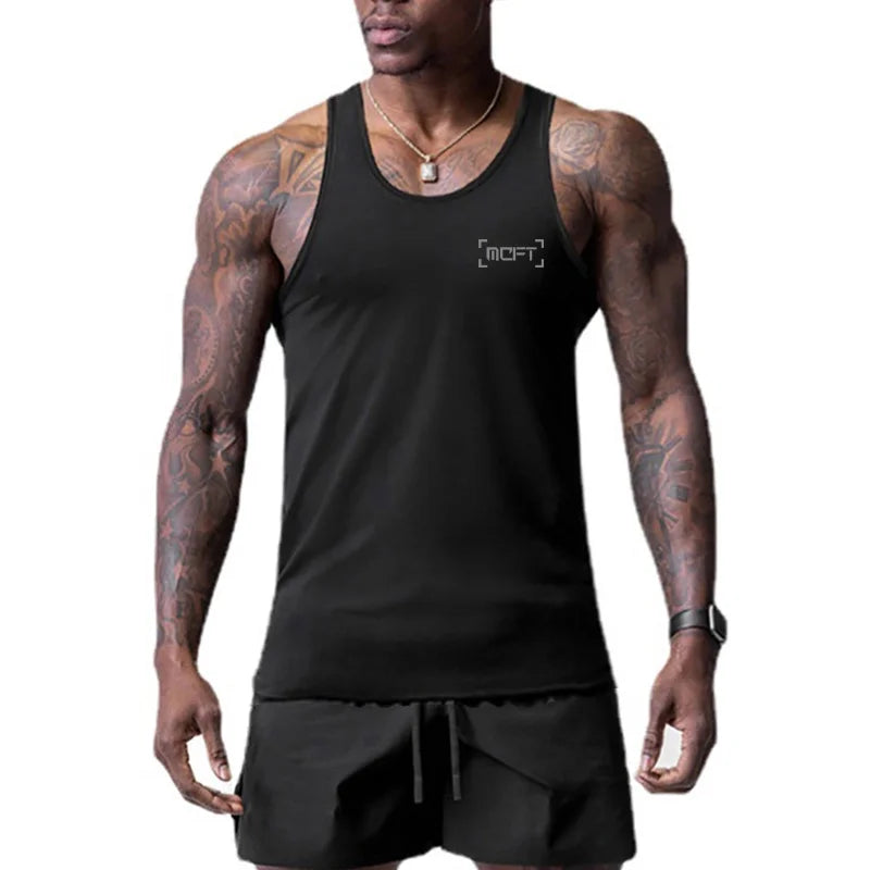 Top Selling Fitness Summer Mens Mesh Quick Dry Tank  Gym Work Vest TShirt Slim 2023 Training Sleeveless Singlets