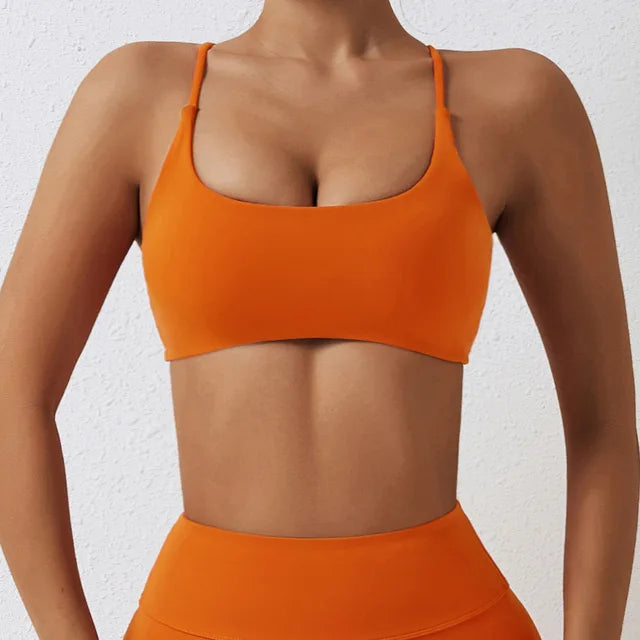 Women Cross Strap Sports Underwear Top Women Push Up Sport Bra