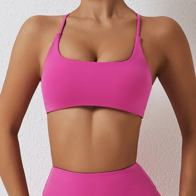 Women Cross Strap Sports Underwear Top Women Push Up Sport Bra