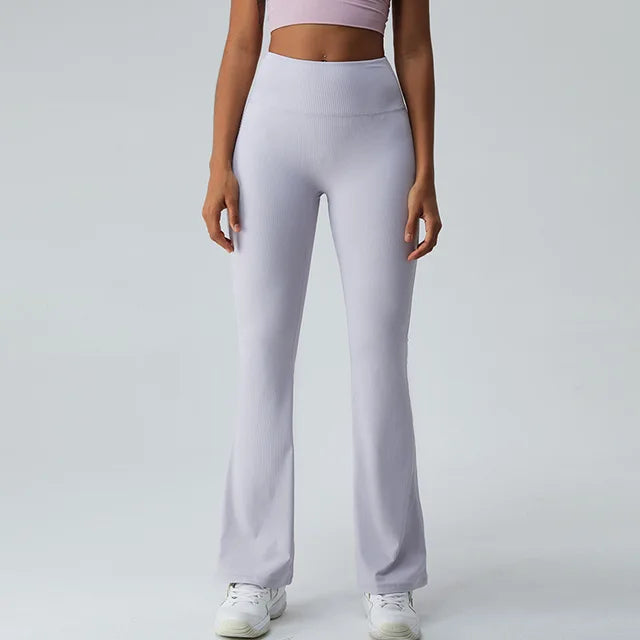 Women High Elasticity Flare Yoga Pants Leggings Dance Slim Trousers Butt Gym Push Up Workout High Waist Fitness Flared Leggings