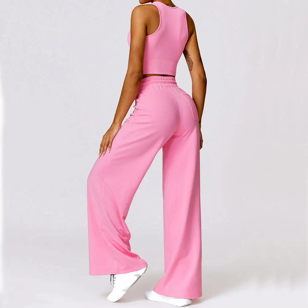 Women Seamless Yoga Set Gym Workout Clothes for Female Push Up Bra High Waist Wide