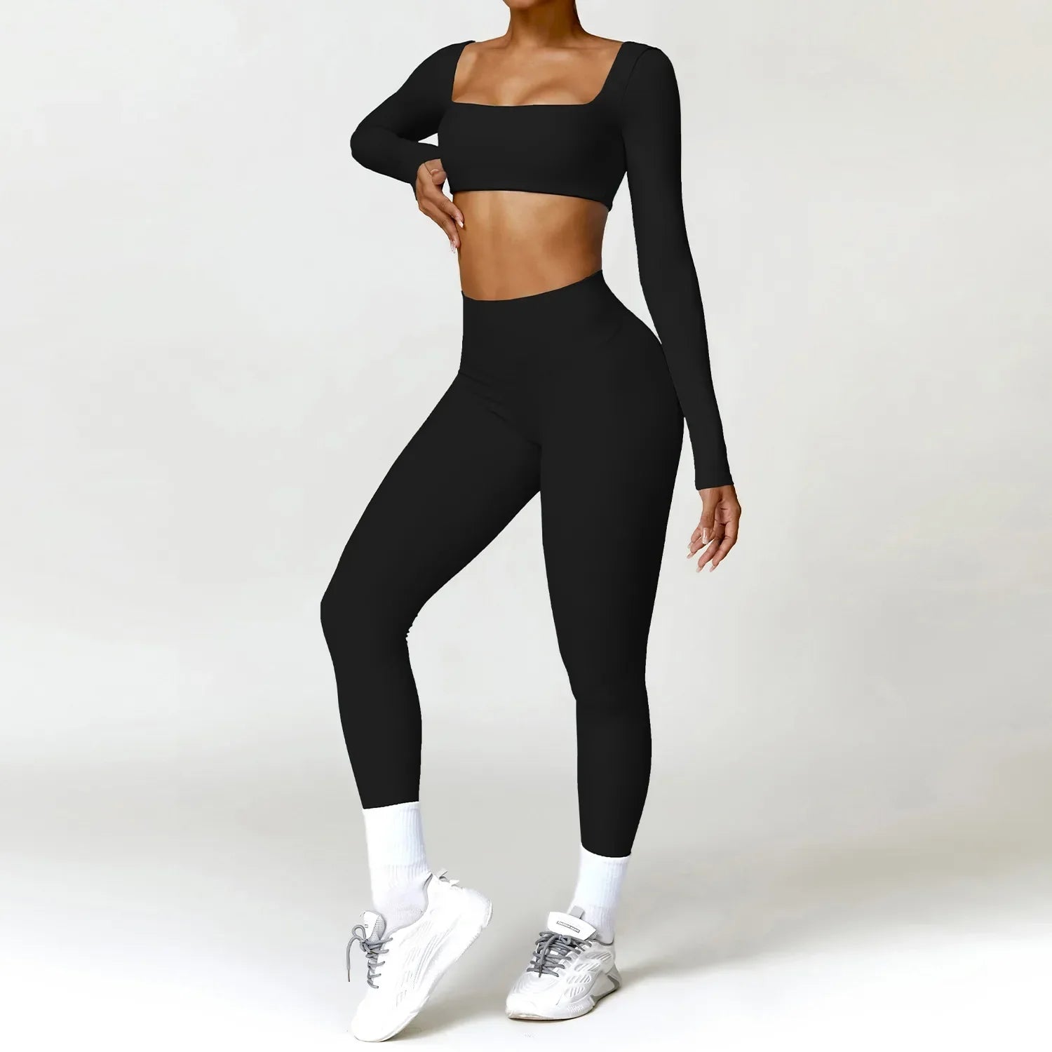Women Tracksuit Yoga Set 2PCS Sportswear Workout Clothes Athletic