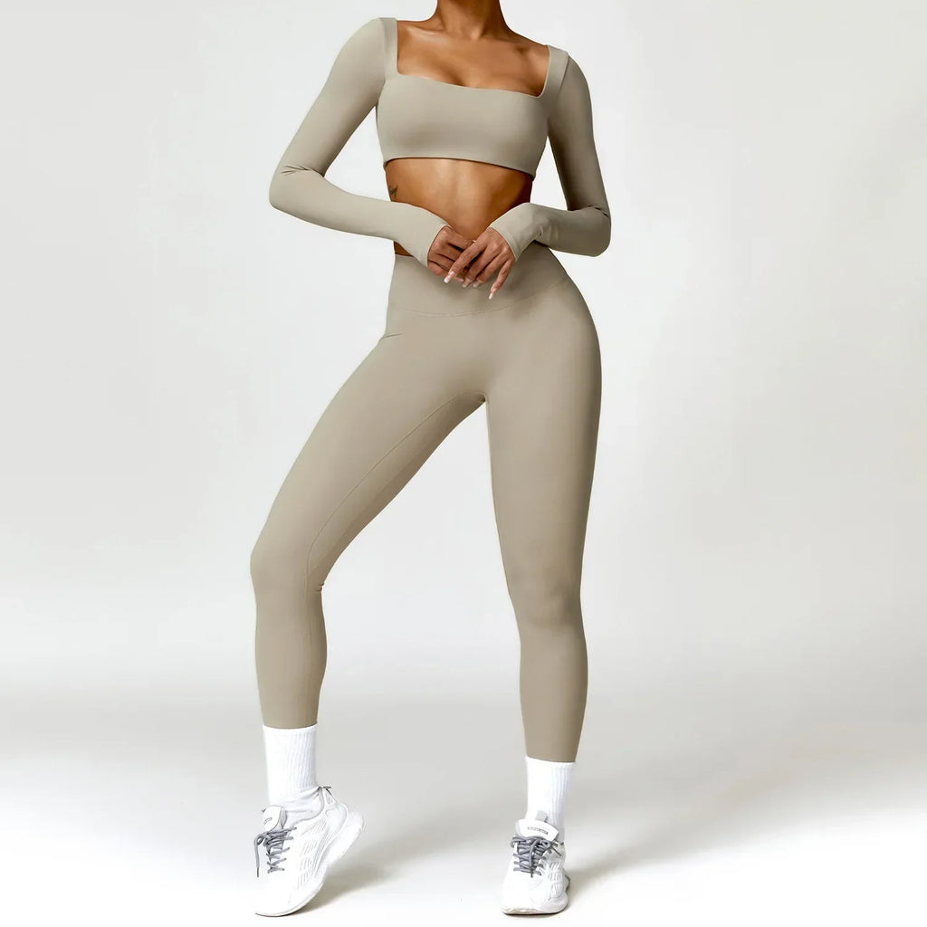 Women Tracksuit Yoga Set 2PCS Sportswear Workout Clothes Athletic