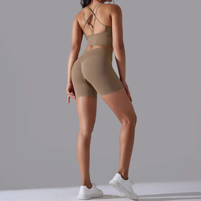 Seamless Leggings Sports Bra Suit Female Clothing High Waist Shorts Workout Clothes