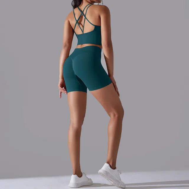 Seamless Leggings Sports Bra Suit Female Clothing High Waist Shorts Workout Clothes