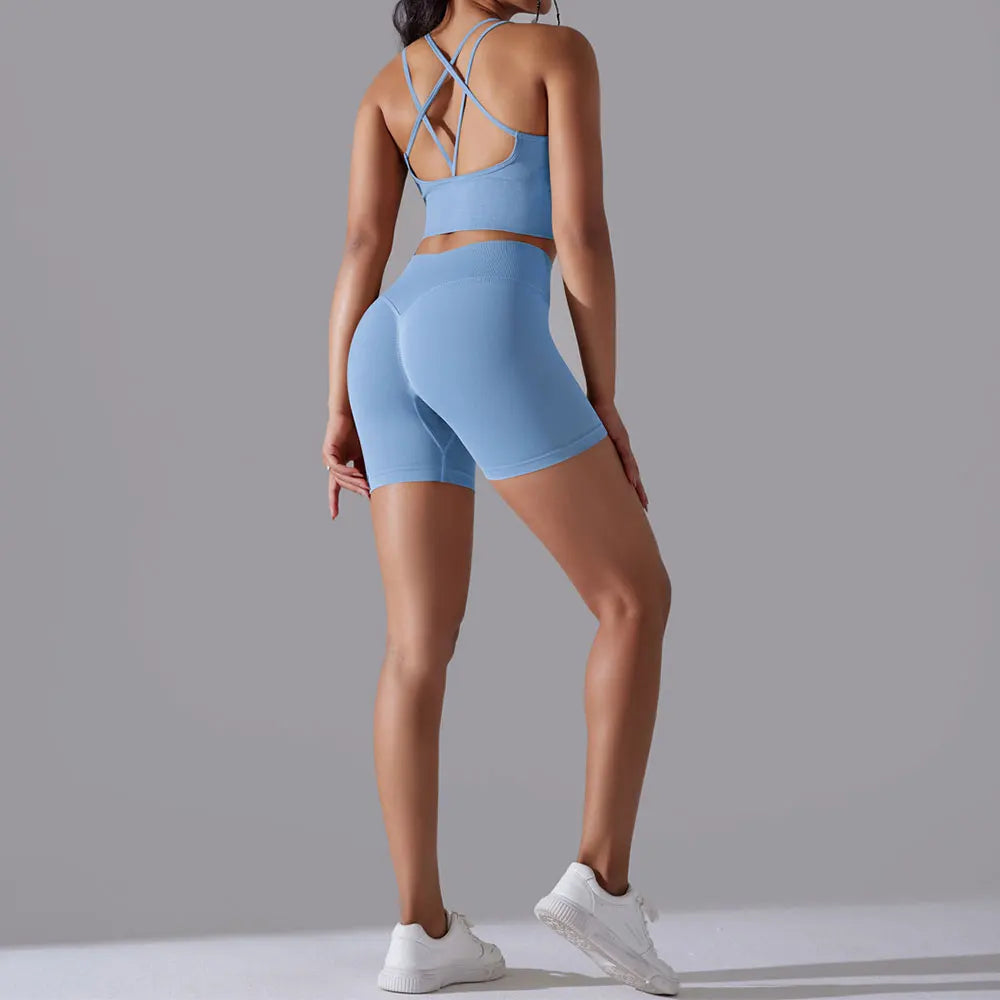 Seamless Leggings Sports Bra Suit Female Clothing High Waist Shorts Workout Clothes