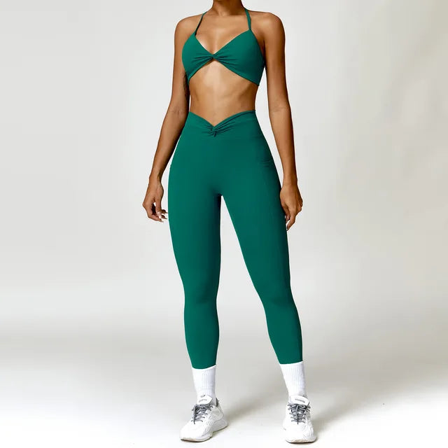 Yoga Set Workout Outfits for Women Tracksuit 2PCS Sport Bra High Waist